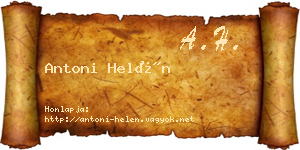 Antoni Helén névjegykártya